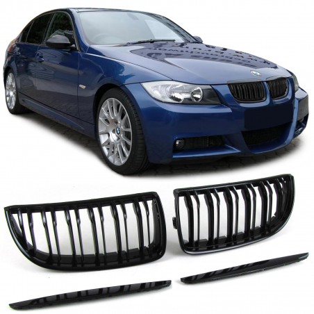 BMW E90 E91 kiiltävät mustat munuaiset
